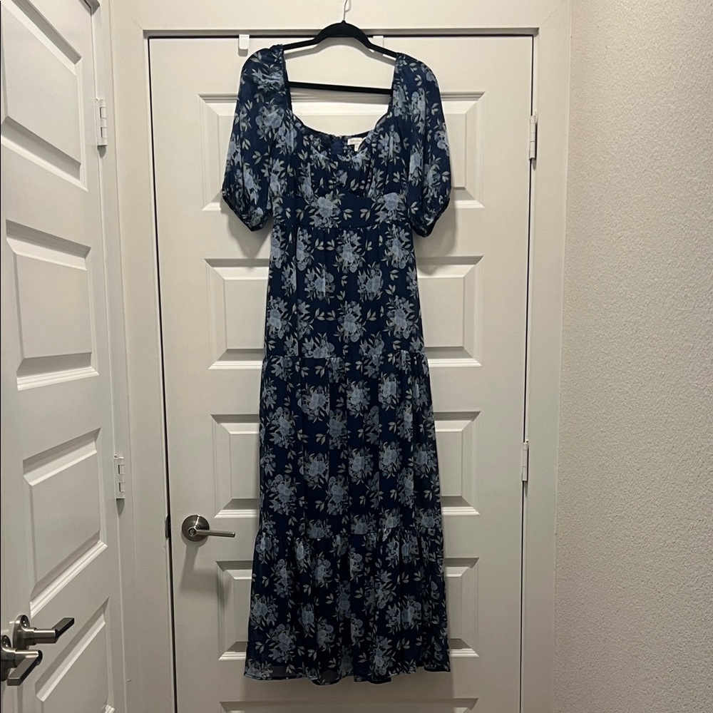 Altar’d State Floral Blue Maxi Dress